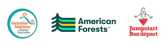 纳入物质和美国森林和JumpStart Bon Depard Logos水平显示。